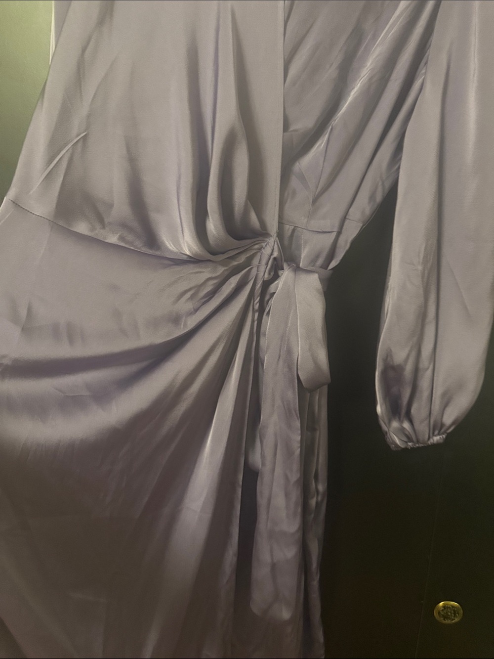 SHEIN Lavender Satin Wrap Maxi Dress with Tie Waist - Picture 3 of 4